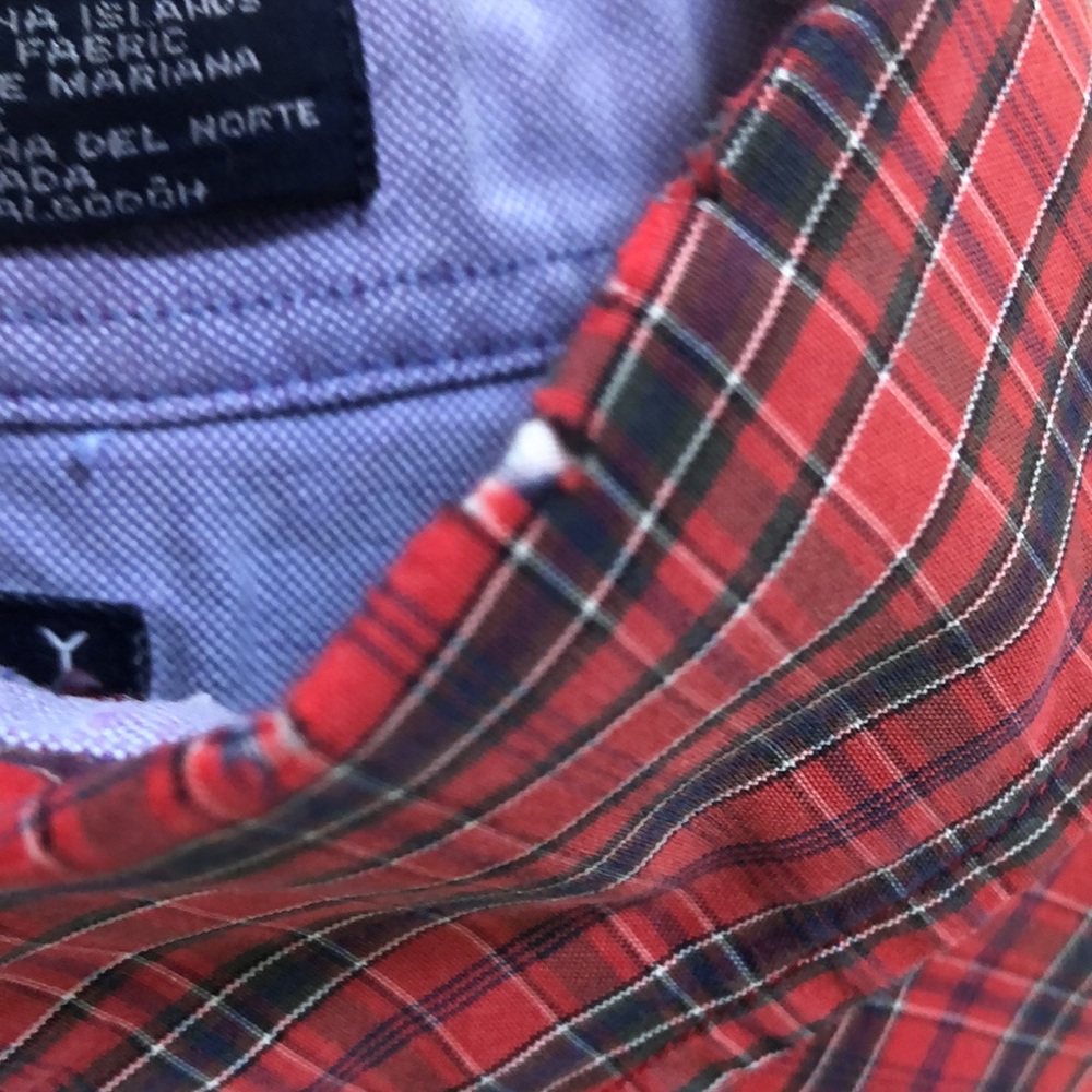 Tommy Hilfiger Button Front Shirt Red Plaid Medium - Picture 8 of 8